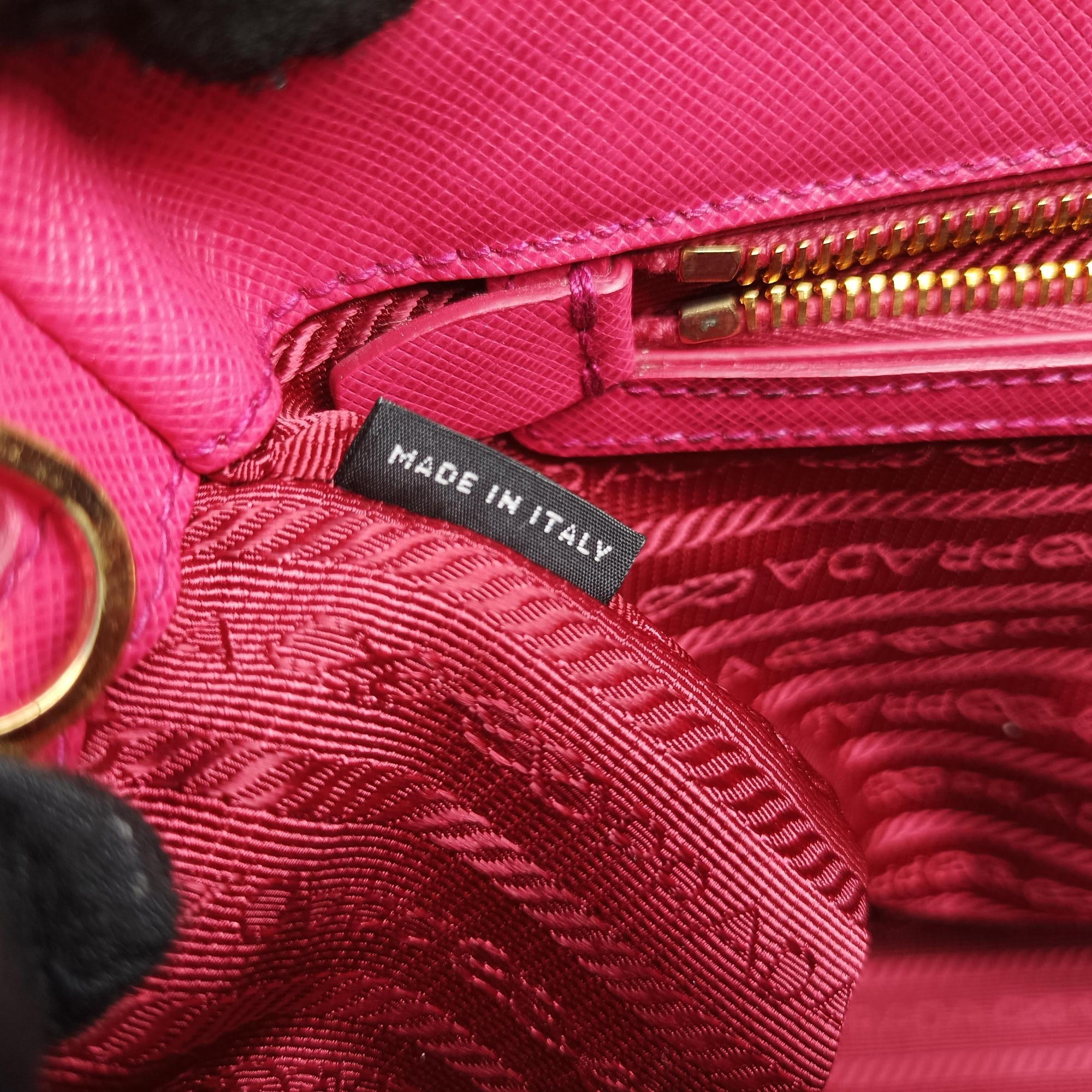 Pre-owned Prada Galleria Pink SAFFIANO Leather BN1786 shoulderbag | stylenewstar