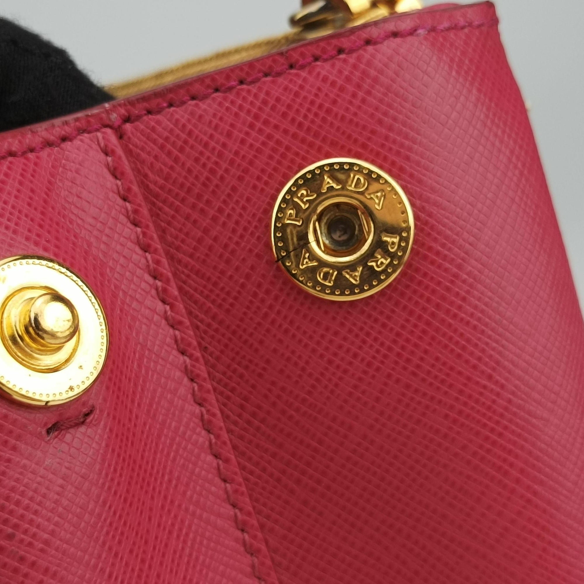 Pre-owned Prada Galleria Pink SAFFIANO Leather BN1786 shoulderbag | stylenewstar