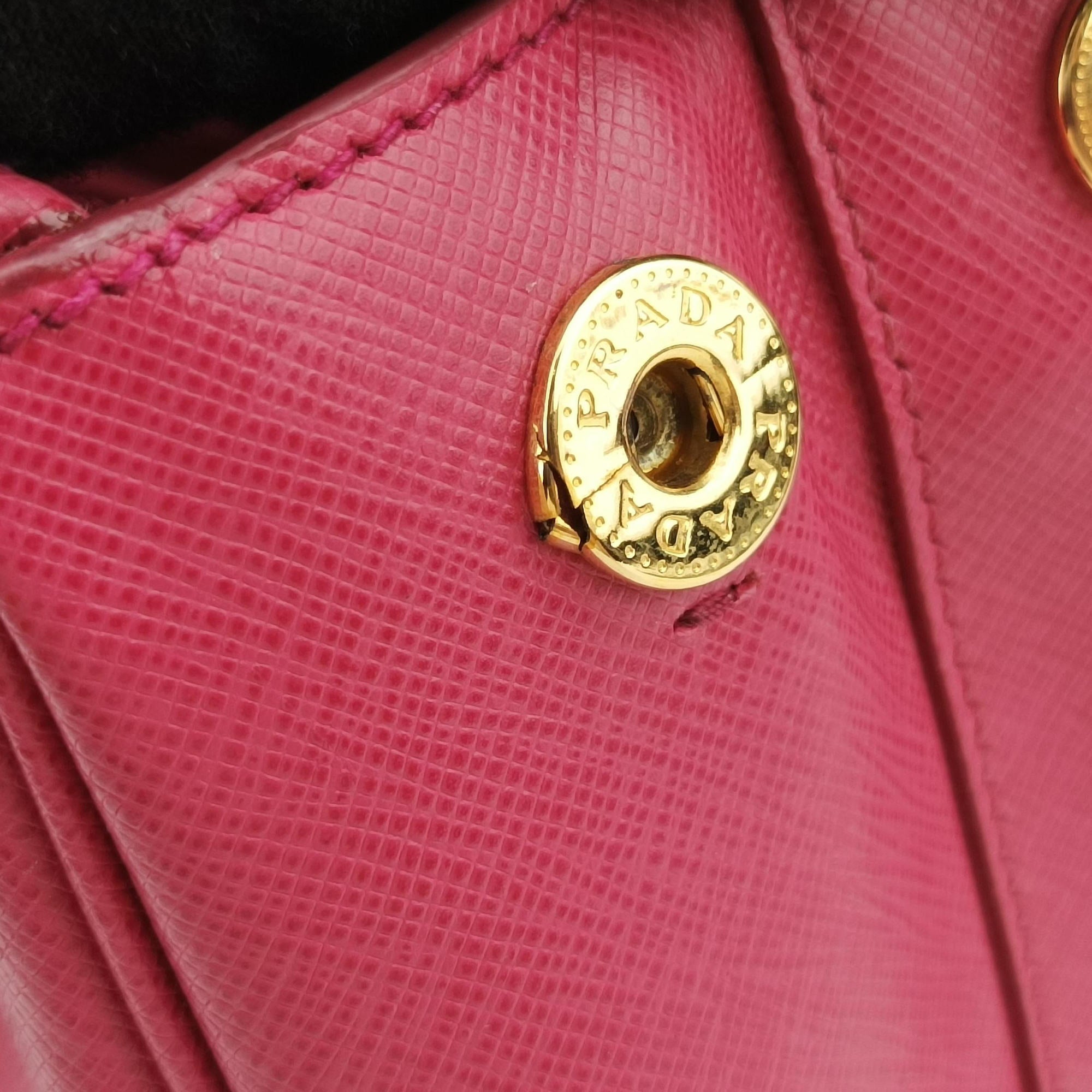 Pre-owned Prada Galleria Pink SAFFIANO Leather BN1786 shoulderbag | stylenewstar
