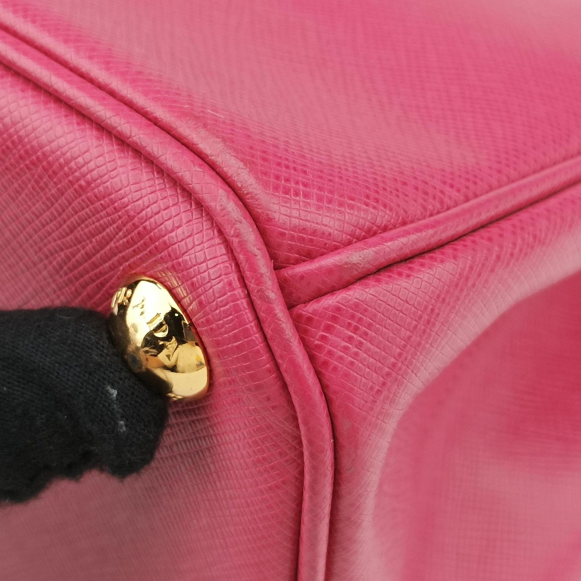 Pre-owned Prada Galleria Pink SAFFIANO Leather BN1786 shoulderbag | stylenewstar