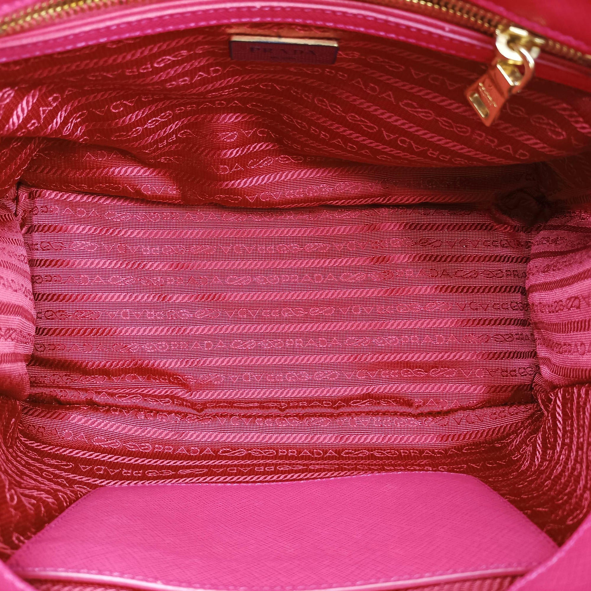 Pre-owned Prada Galleria Pink SAFFIANO Leather BN1786 shoulderbag | stylenewstar