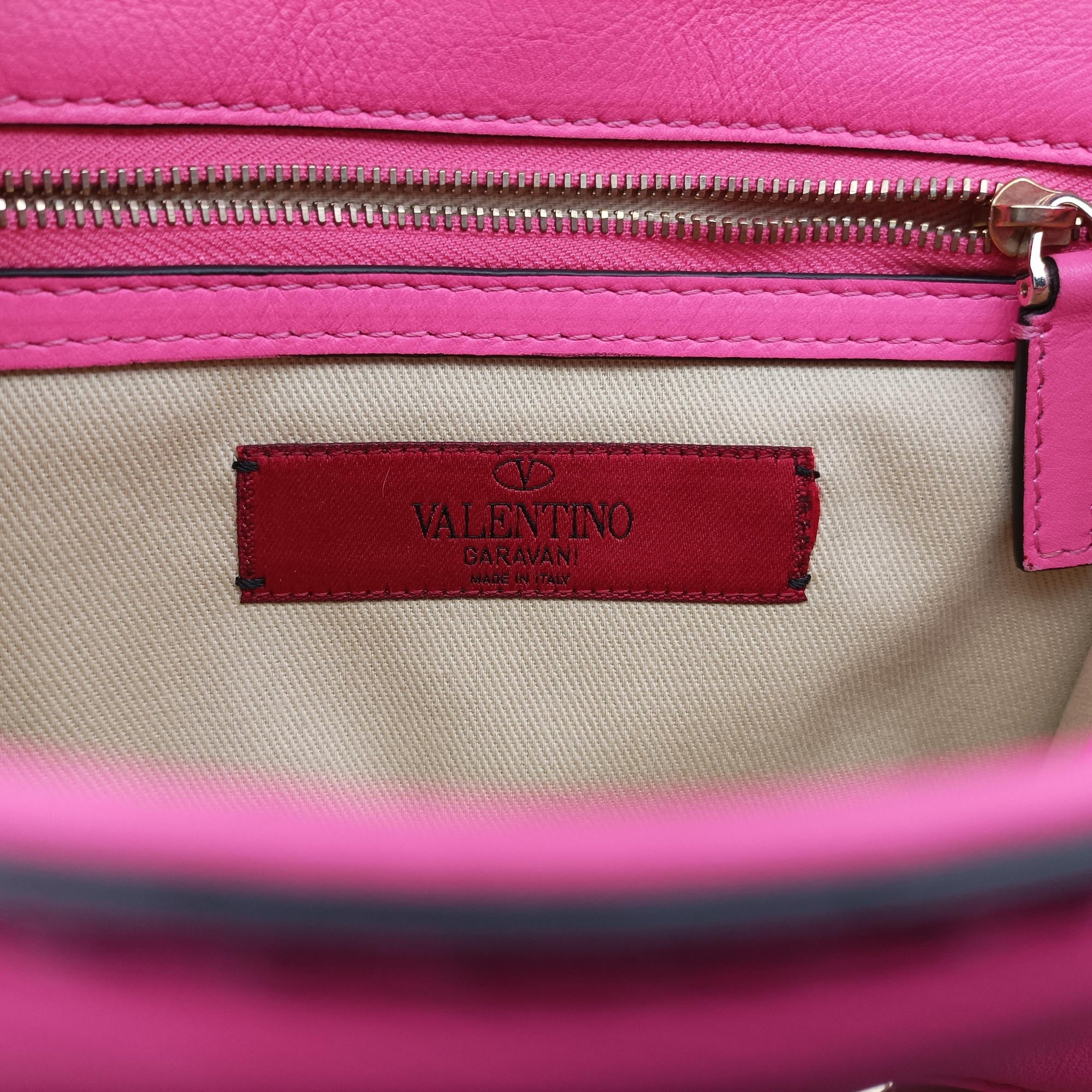 Secondhand Valentino Rockstud Glam Lock Pink Leather  shoulderbag | stylenewstar