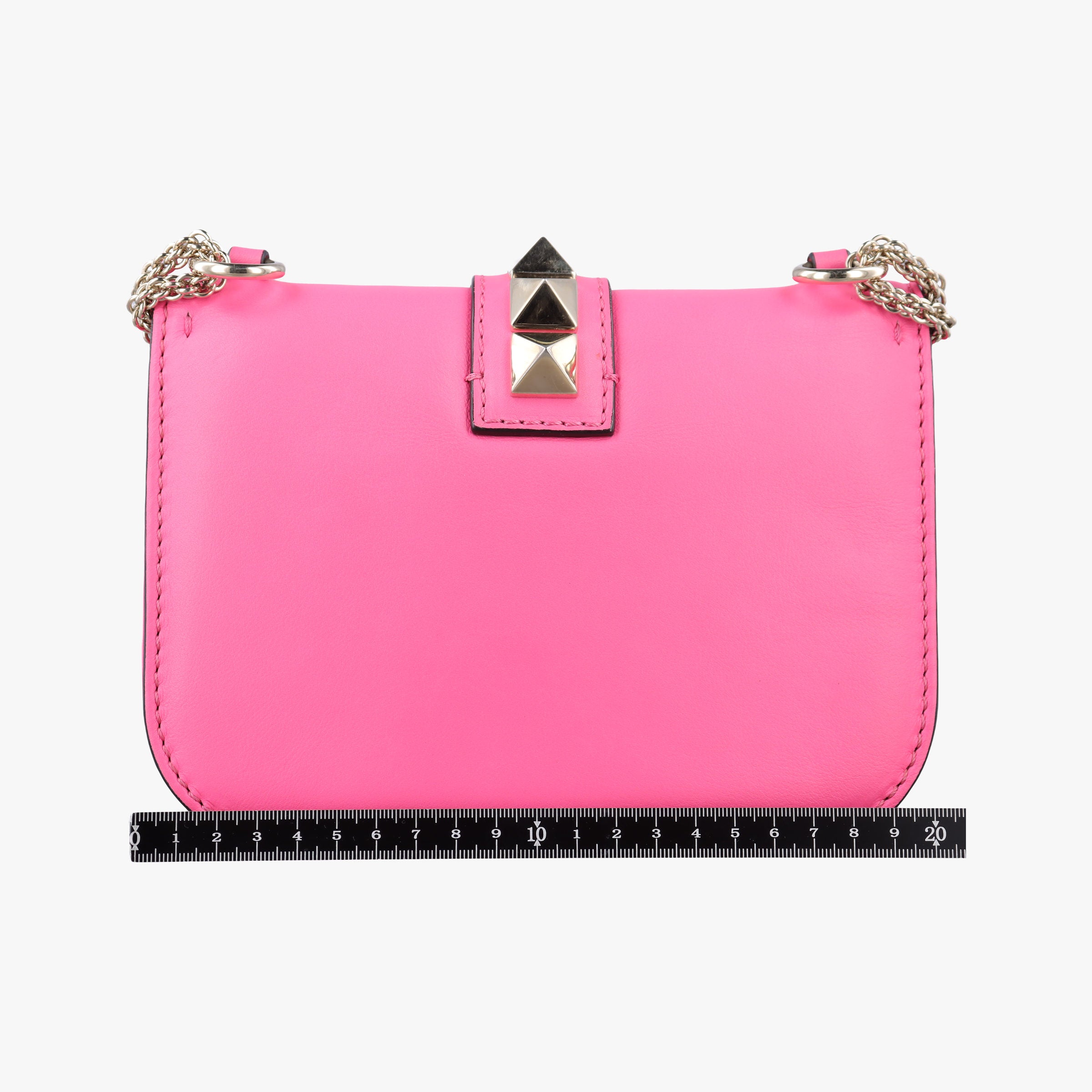 Secondhand Valentino Rockstud Glam Lock Pink Leather  shoulderbag | stylenewstar