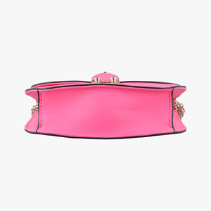 Secondhand Valentino Rockstud Glam Lock Pink Leather  shoulderbag | stylenewstar