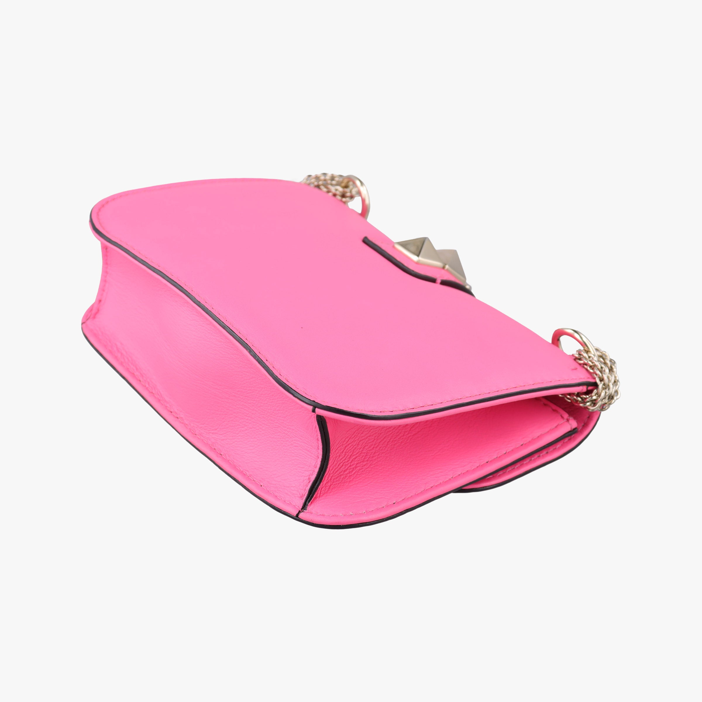 Secondhand Valentino Rockstud Glam Lock Pink Leather  shoulderbag | stylenewstar