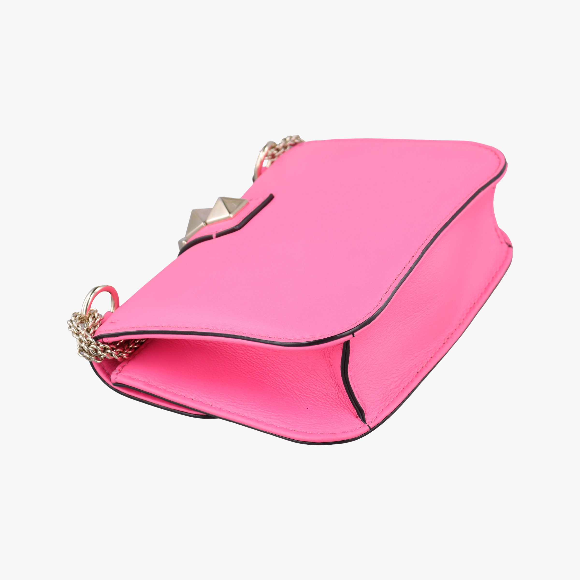 Secondhand Valentino Rockstud Glam Lock Pink Leather  shoulderbag | stylenewstar