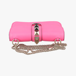 Secondhand Valentino Rockstud Glam Lock Pink Leather  shoulderbag | stylenewstar
