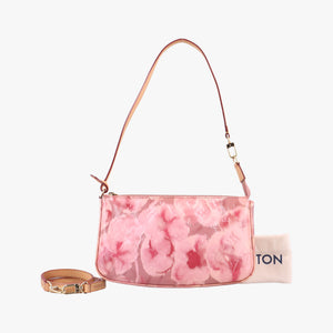 Pre-owned Louis Vuitton Pochette Accessoire Ikat Flower Rose Velours Vernis M90043 handbag | stylenewstar