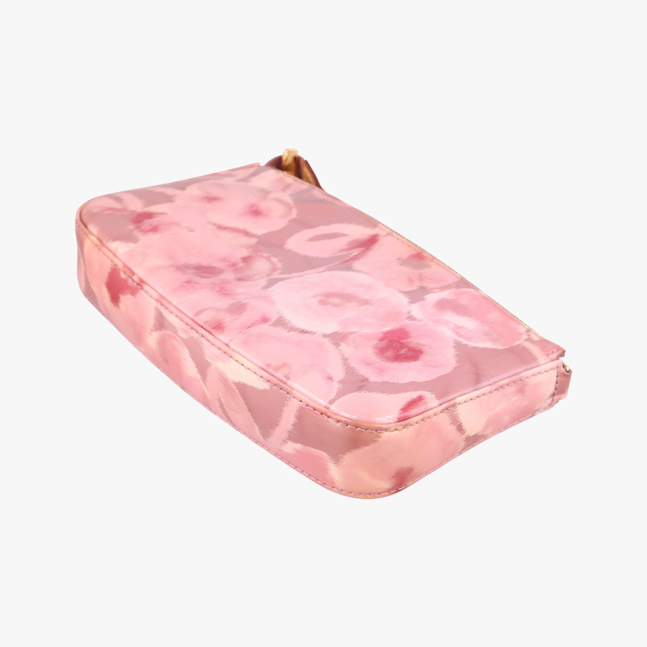 Pre-owned Louis Vuitton Pochette Accessoire Ikat Flower Rose Velours Vernis M90043 handbag | stylenewstar