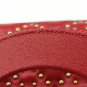 Pre-owned Christian Dior Lady Dior Red lambskin  shoulderbag | stylenewstar