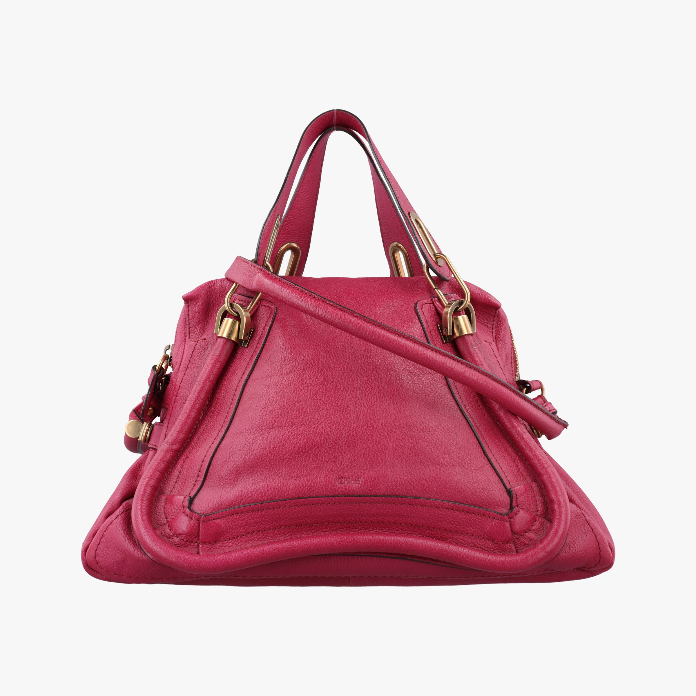 Pre-owned Chloe Paraty Rose Leather  shoulderbag | stylenewstar