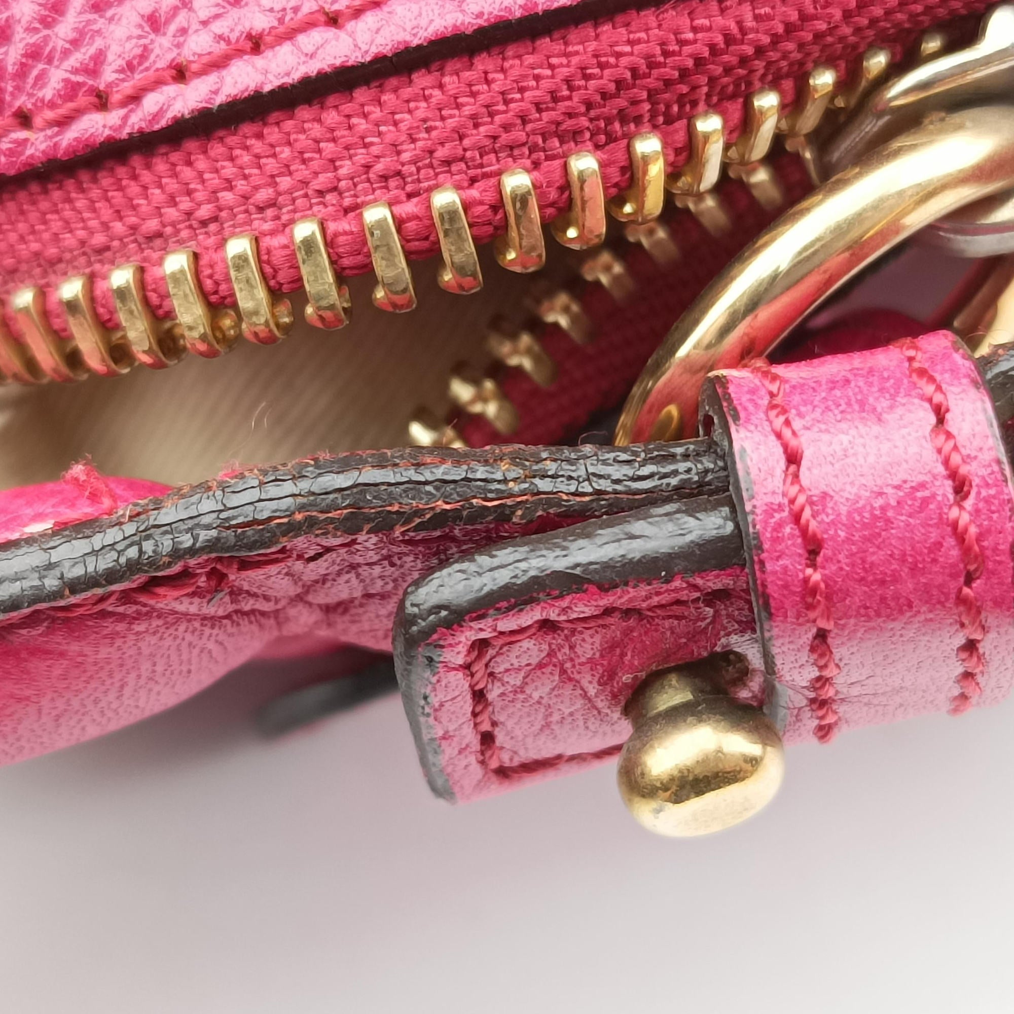 Pre-owned Chloe Paraty Rose Leather  shoulderbag | stylenewstar