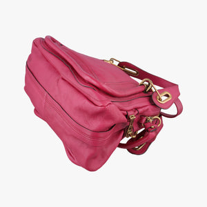 Pre-owned Chloe Paraty Rose Leather  shoulderbag | stylenewstar