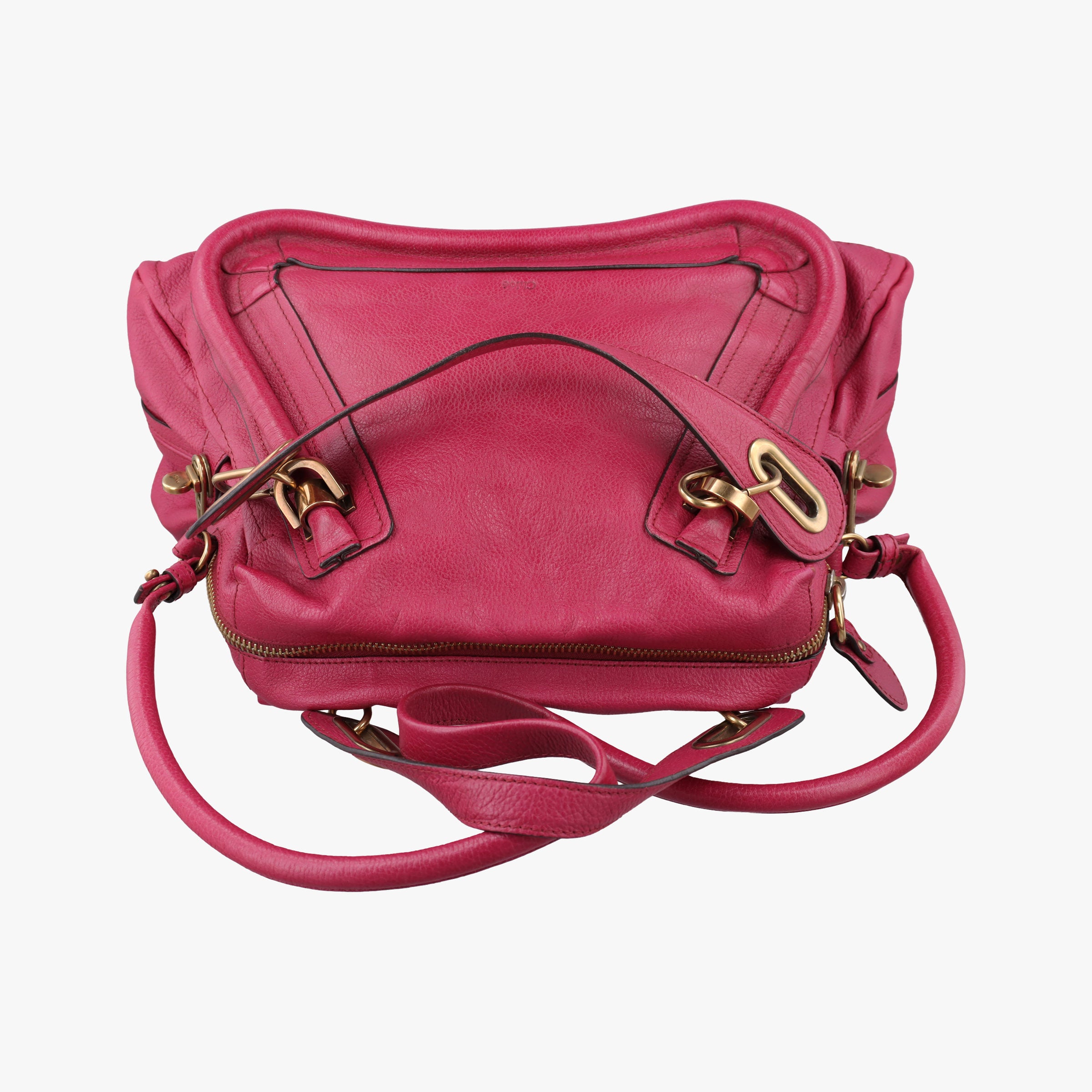 Pre-owned Chloe Paraty Rose Leather  shoulderbag | stylenewstar