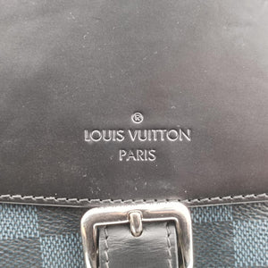 Pre-owned Louis Vuitton Newport Messenger PM black×navy Damier Cobalt N41587 shoulderbag | stylenewstar
