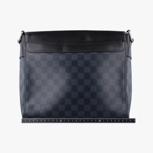 Pre-owned Louis Vuitton Newport Messenger PM black×navy Damier Cobalt N41587 shoulderbag | stylenewstar