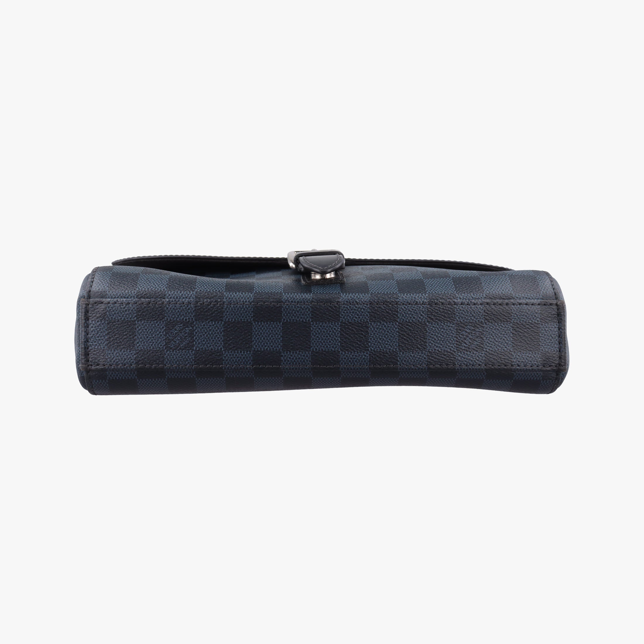 Pre-owned Louis Vuitton Newport Messenger PM black×navy Damier Cobalt N41587 shoulderbag | stylenewstar