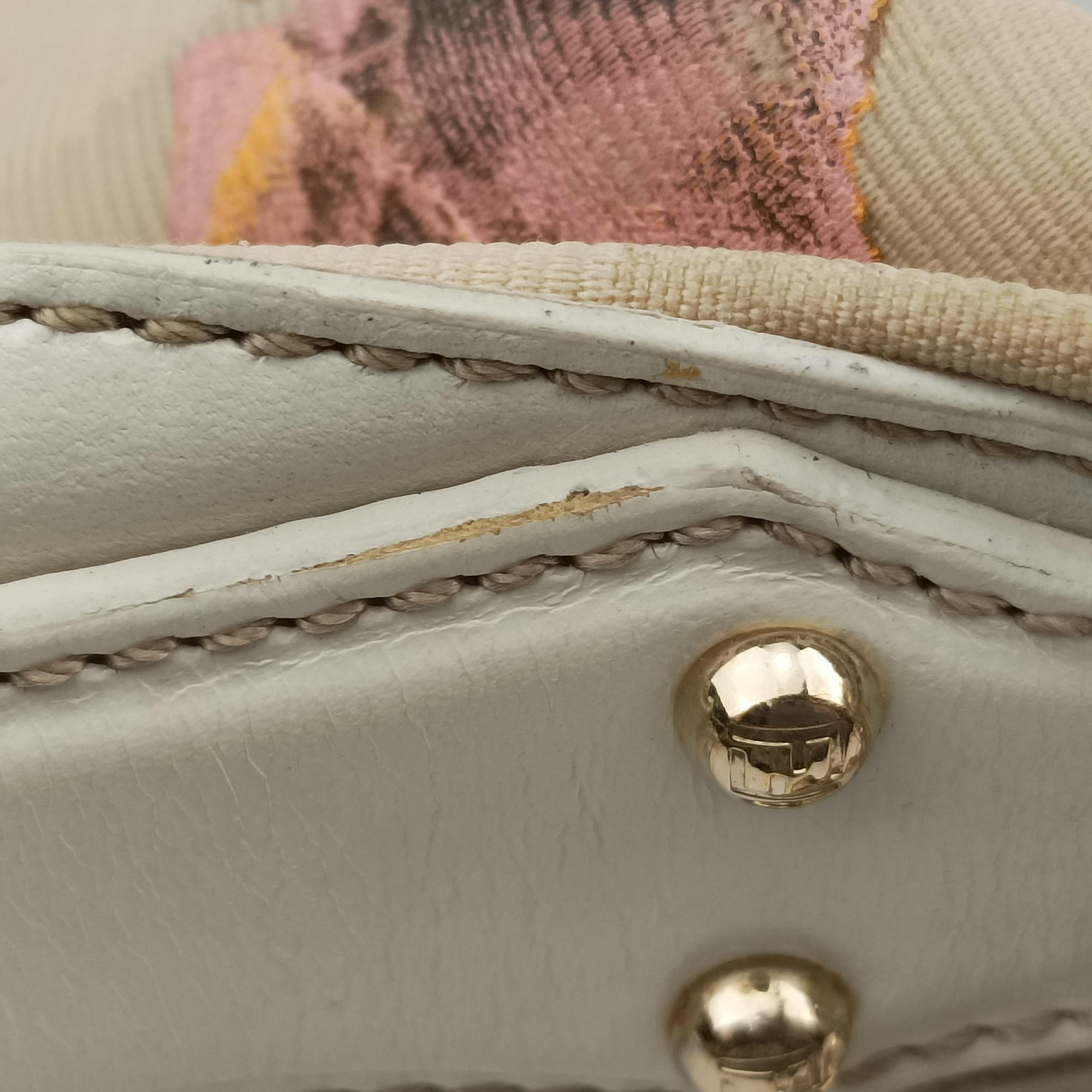 Pre-owned Fendi Chef Perforated Charm Zucca Print Multicolour canvas 8BR448 handbag | stylenewstar