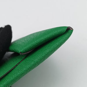 Pre-owned Hermes Bastia Green Leather  bifoldwallet | stylenewstar