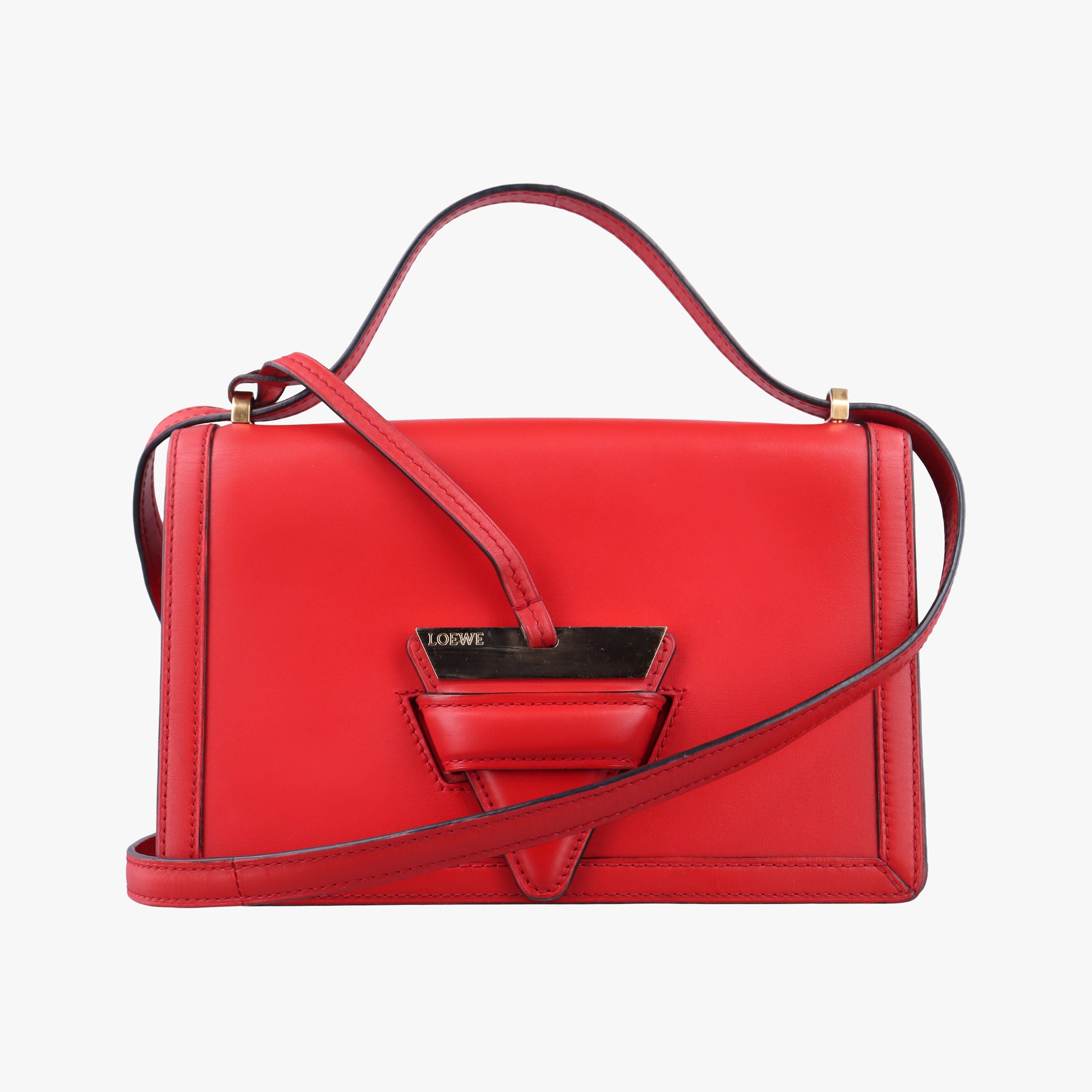 Pre-owned Loewe Barcelona Red Leather  shoulderbag | stylenewstar