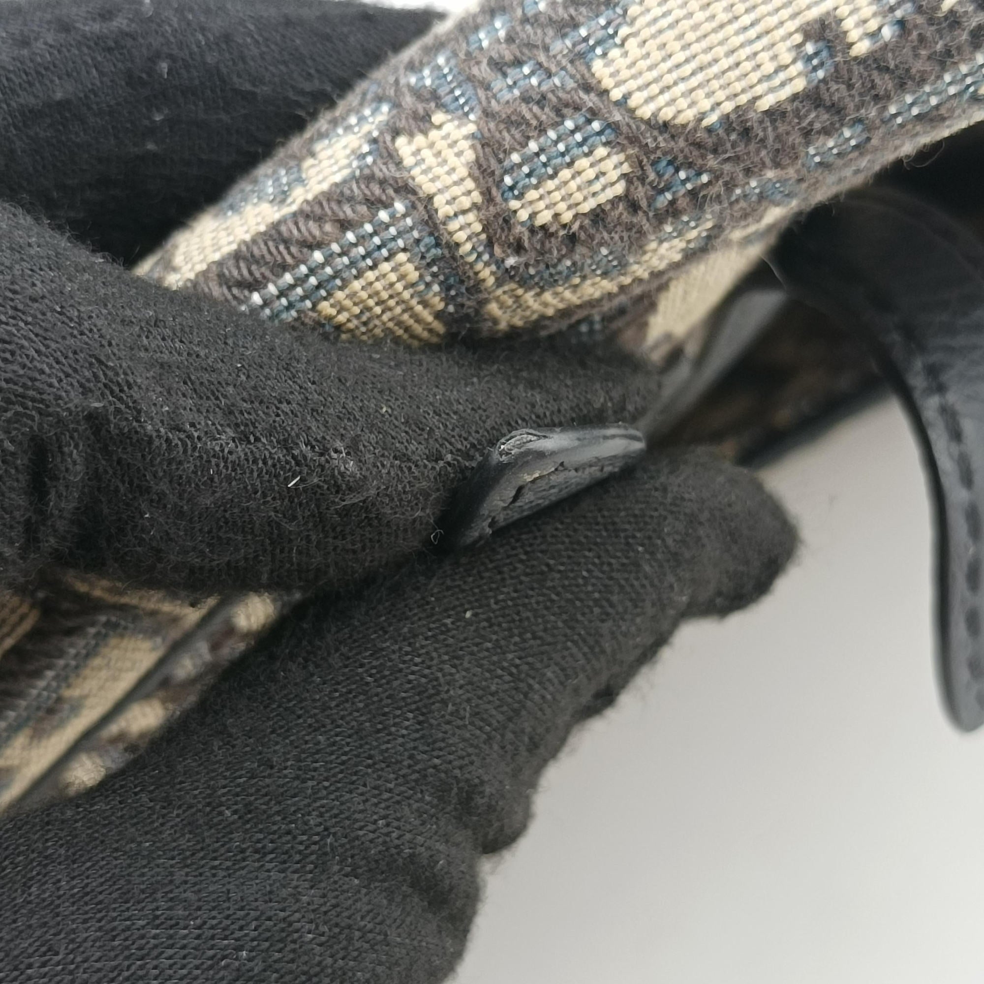 Vintage Christian Dior Saddlebags Gray×Navy×Black Jacquard×Leather  bum bag/waist bag | stylenewstar