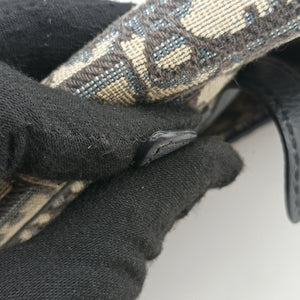 Vintage Christian Dior Saddlebags Gray×Navy×Black Jacquard×Leather  bum bag/waist bag | stylenewstar