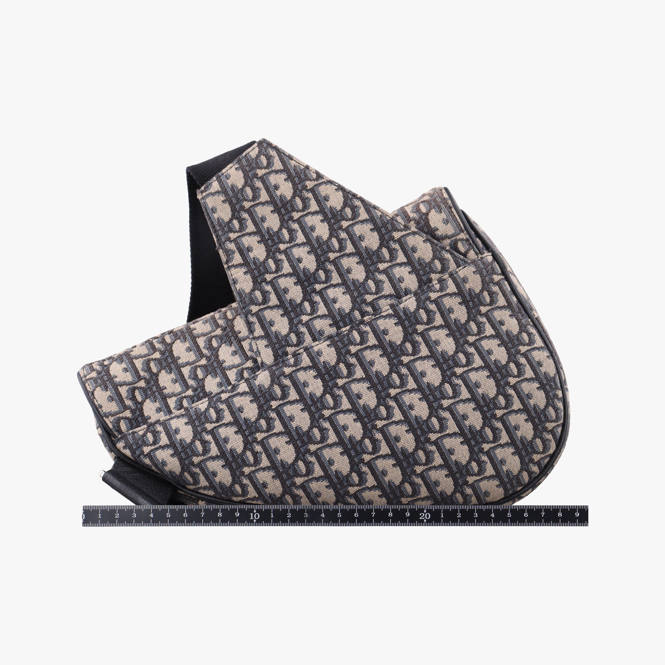 Vintage Christian Dior Saddlebags Gray×Navy×Black Jacquard×Leather  bum bag/waist bag | stylenewstar