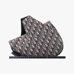 Vintage Christian Dior Saddlebags Gray×Navy×Black Jacquard×Leather  bum bag/waist bag | stylenewstar