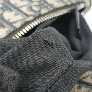 Vintage Christian Dior Saddlebags Gray×Navy×Black Jacquard×Leather  bum bag/waist bag | stylenewstar