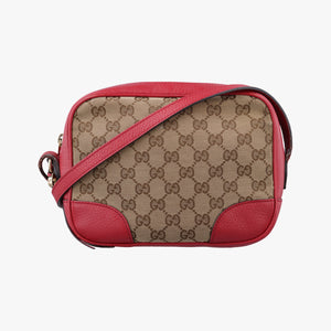 Pre-owned Gucci Bree Microguccissima Beige x red Canvas×Leather 449413 shoulderbag | stylenewstar