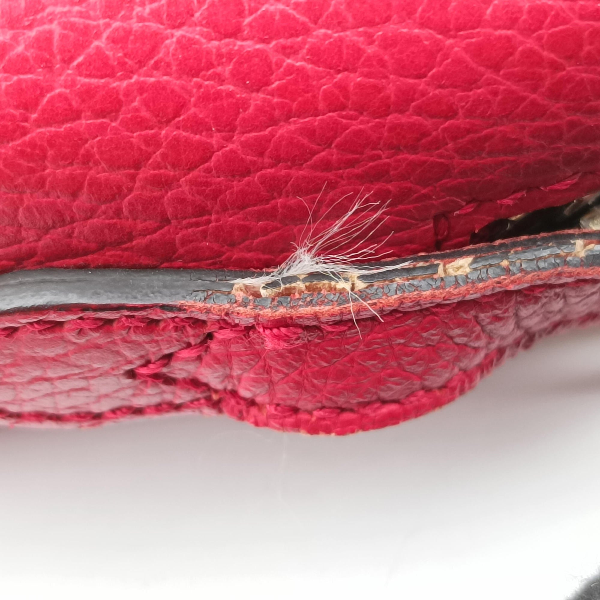 Pre-owned Gucci Bree Microguccissima Beige x red Canvas×Leather 449413 shoulderbag | stylenewstar
