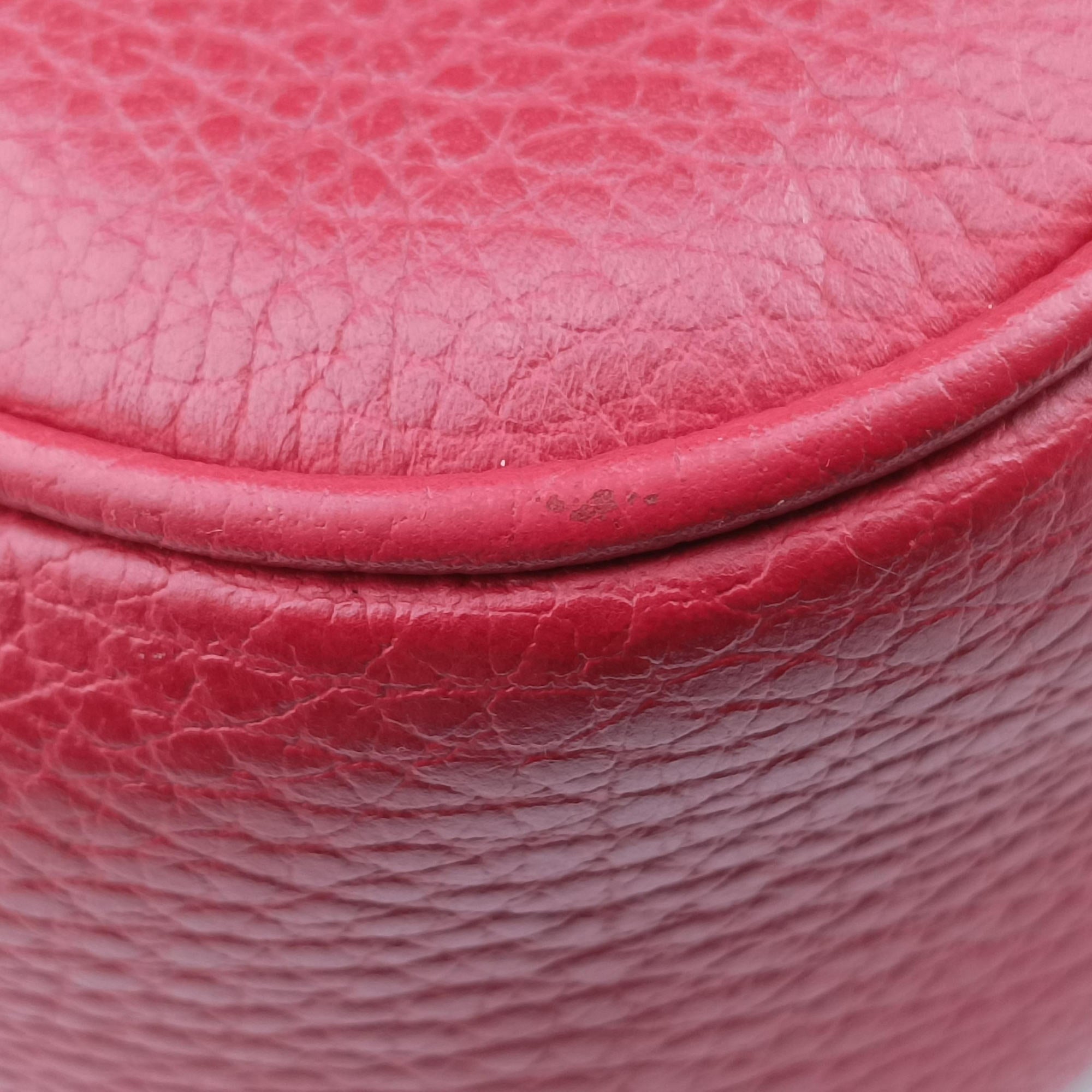Pre-owned Gucci Bree Microguccissima Beige x red Canvas×Leather 449413 shoulderbag | stylenewstar