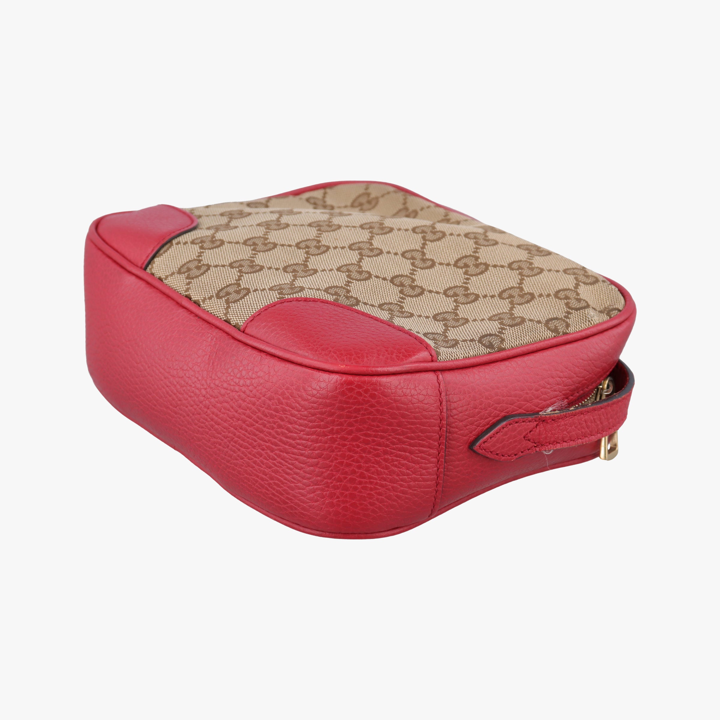Pre-owned Gucci Bree Microguccissima Beige x red Canvas×Leather 449413 shoulderbag | stylenewstar