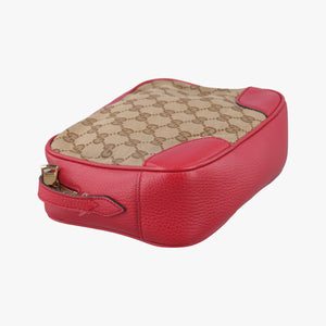 Pre-owned Gucci Bree Microguccissima Beige x red Canvas×Leather 449413 shoulderbag | stylenewstar