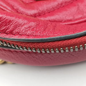 Pre-owned Gucci GG Marmont Red Leather 550154 shoulderbag | stylenewstar
