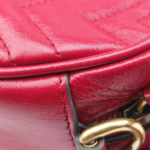 Pre-owned Gucci GG Marmont Red Leather 550154 shoulderbag | stylenewstar