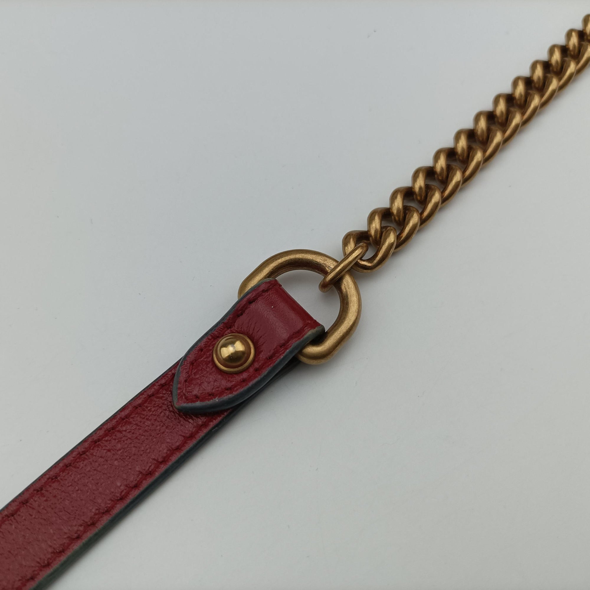Pre-owned Gucci GG Marmont Red Leather 550154 shoulderbag | stylenewstar