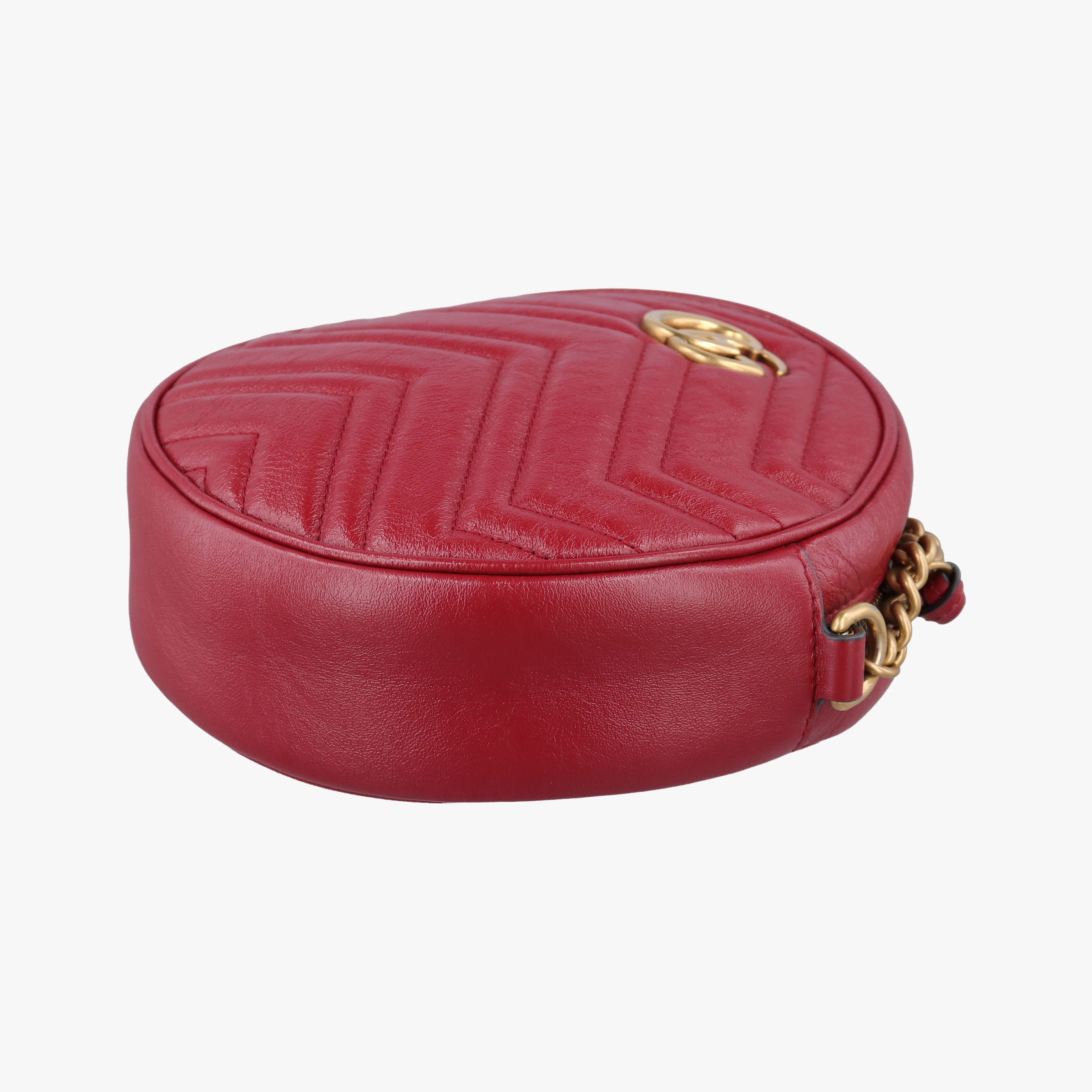 Pre-owned Gucci GG Marmont Red Leather 550154 shoulderbag | stylenewstar
