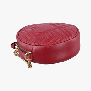Pre-owned Gucci GG Marmont Red Leather 550154 shoulderbag | stylenewstar
