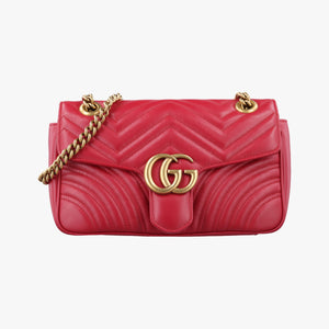 Secondhand Gucci GG Marmont Red Leather 443497 shoulderbag | stylenewstar