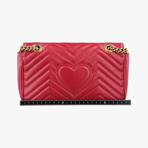 Secondhand Gucci GG Marmont Red Leather 443497 shoulderbag | stylenewstar