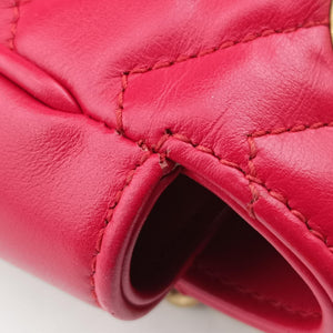 Secondhand Gucci GG Marmont Red Leather 443497 shoulderbag | stylenewstar