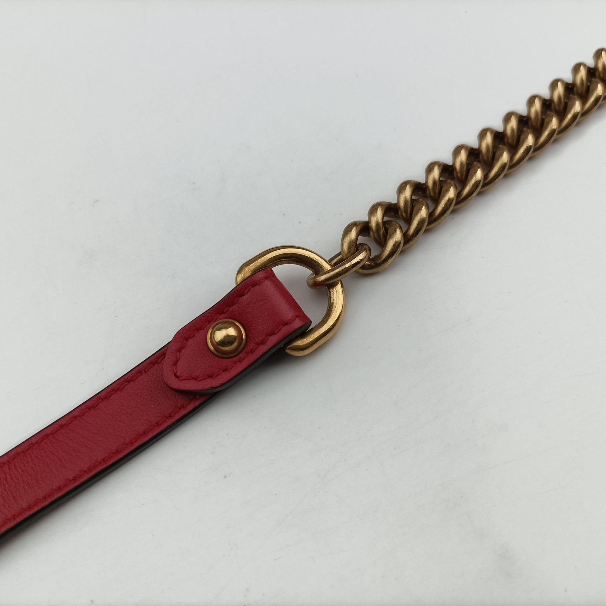 Secondhand Gucci GG Marmont Red Leather 443497 shoulderbag | stylenewstar