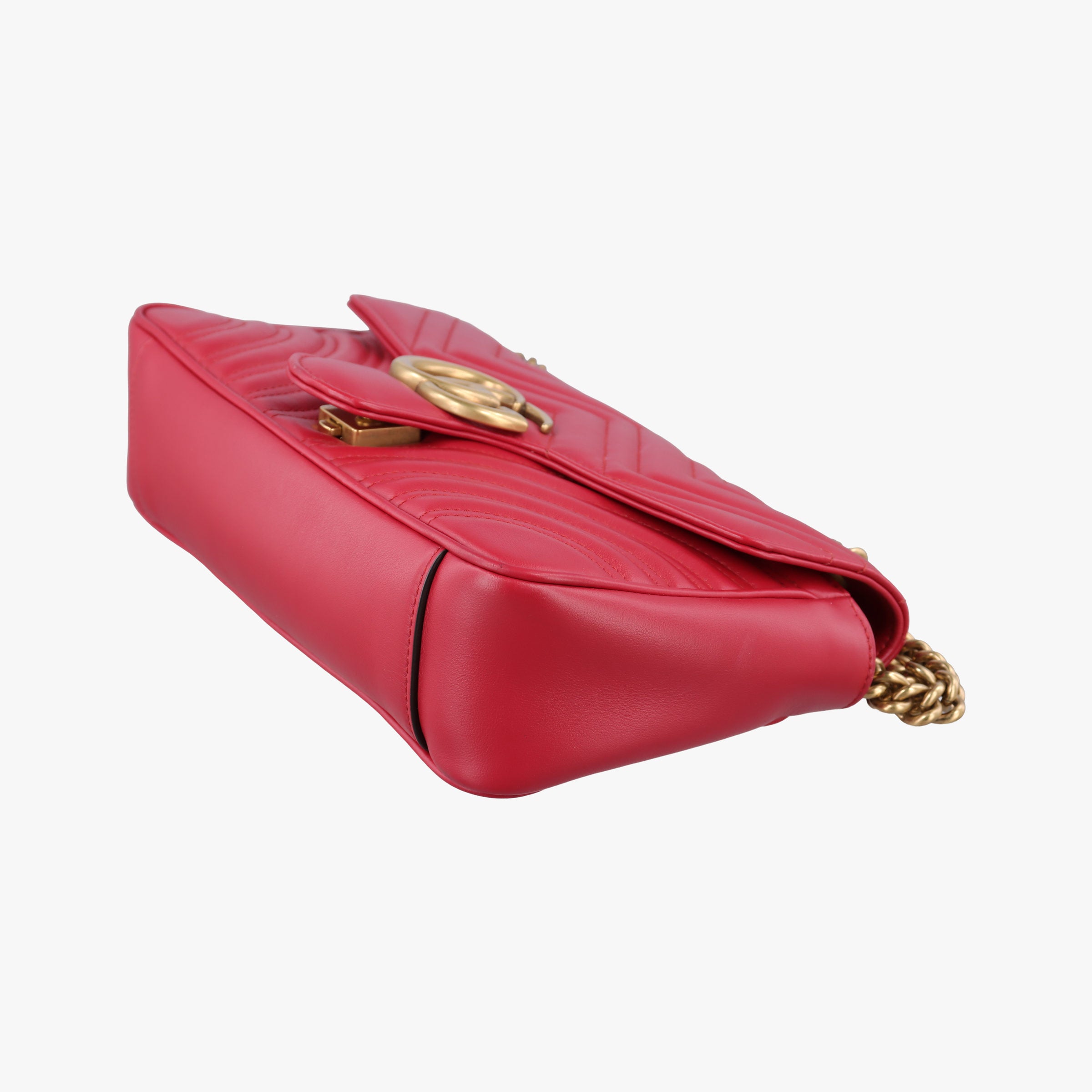 Secondhand Gucci GG Marmont Red Leather 443497 shoulderbag | stylenewstar