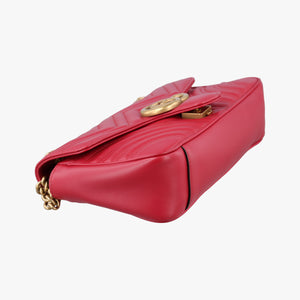 Secondhand Gucci GG Marmont Red Leather 443497 shoulderbag | stylenewstar