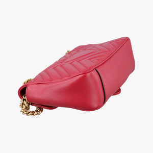 Secondhand Gucci GG Marmont Red Leather 443497 shoulderbag | stylenewstar