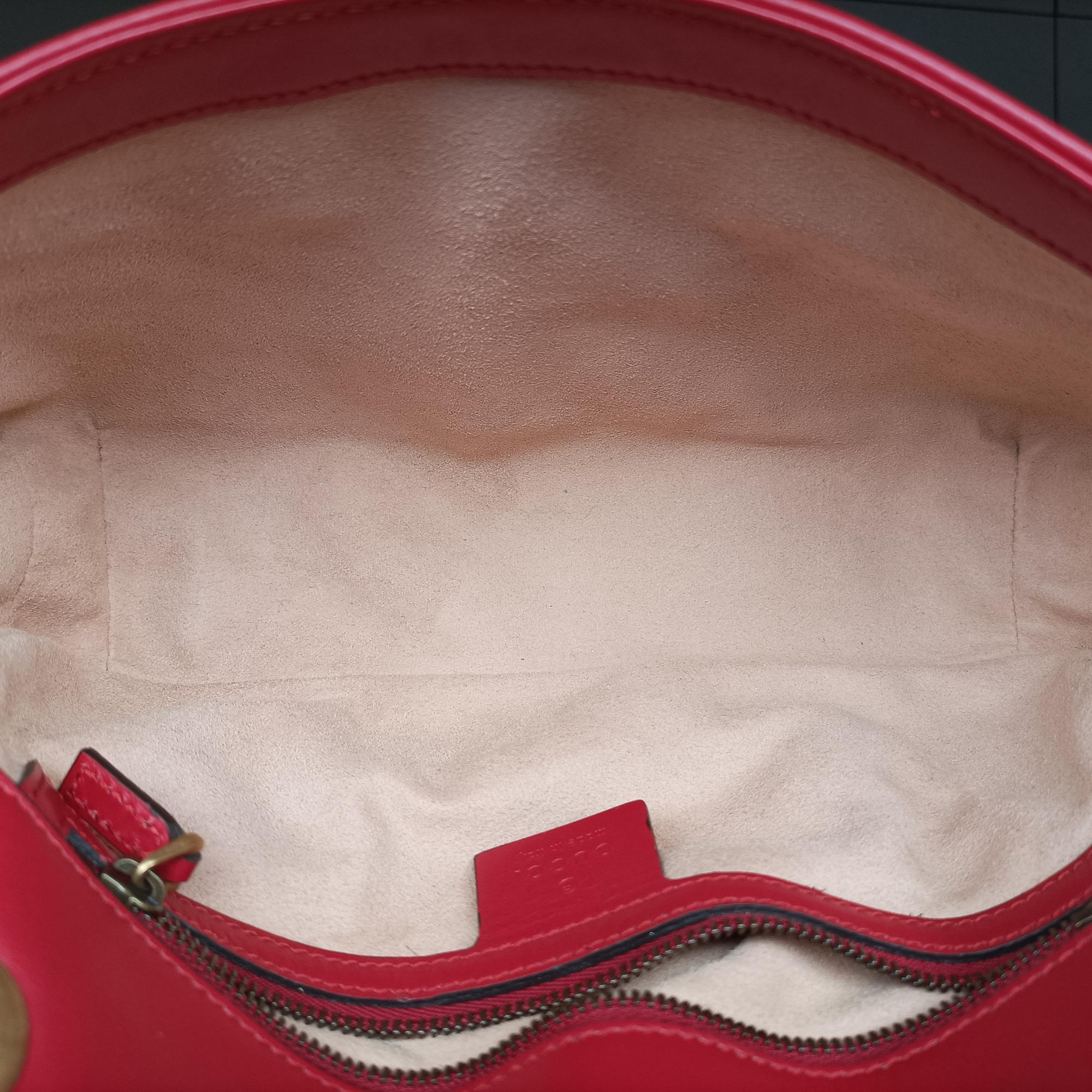 Secondhand Gucci GG Marmont Red Leather 443497 shoulderbag | stylenewstar