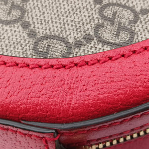 Pre-owned Gucci GG supreme Apple Red×beige PVC coated canvas×Leather 625216 shoulderbag | stylenewstar