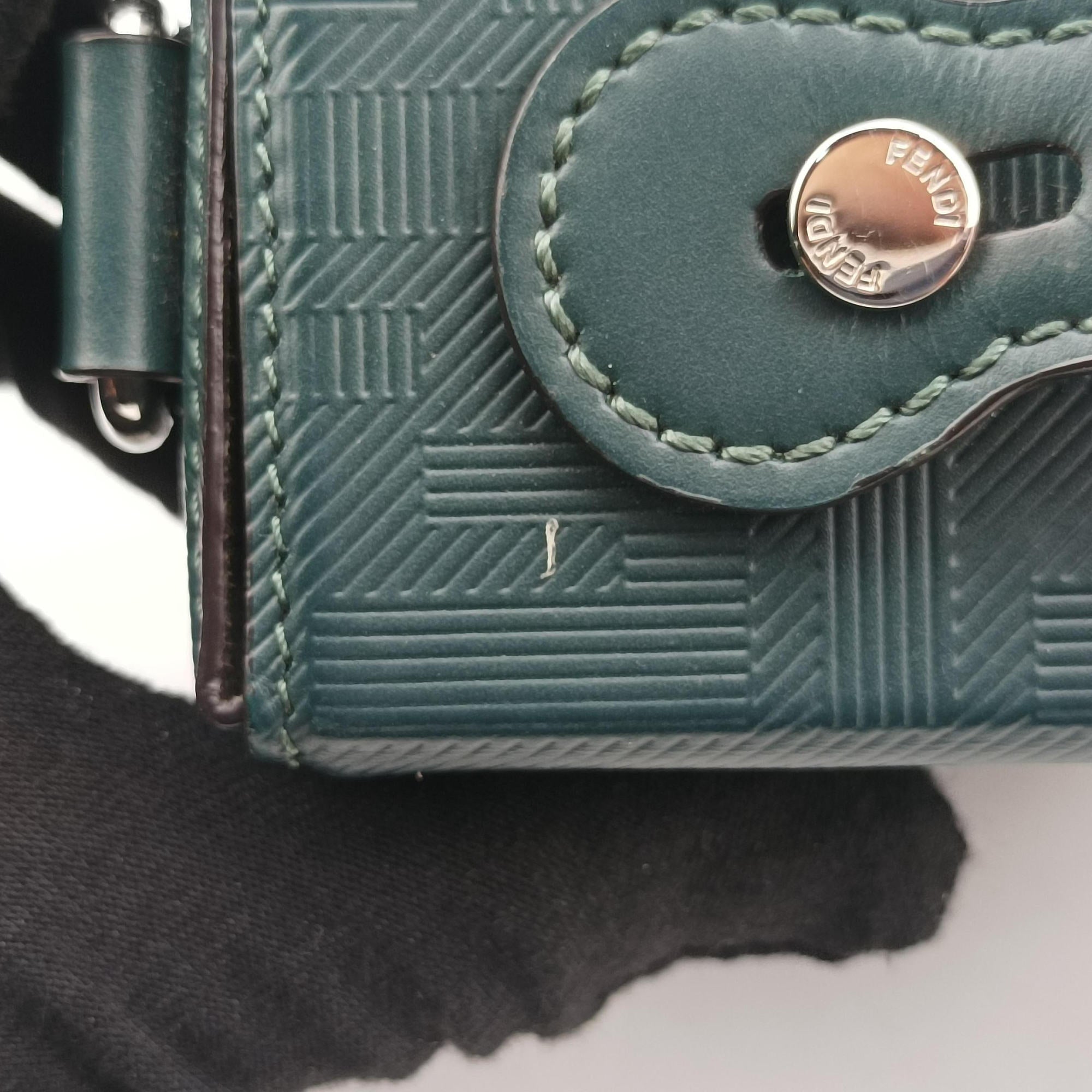Vintage Fendi Soft Trunk Green Leather 7VA565 shoulderbag | stylenewstar