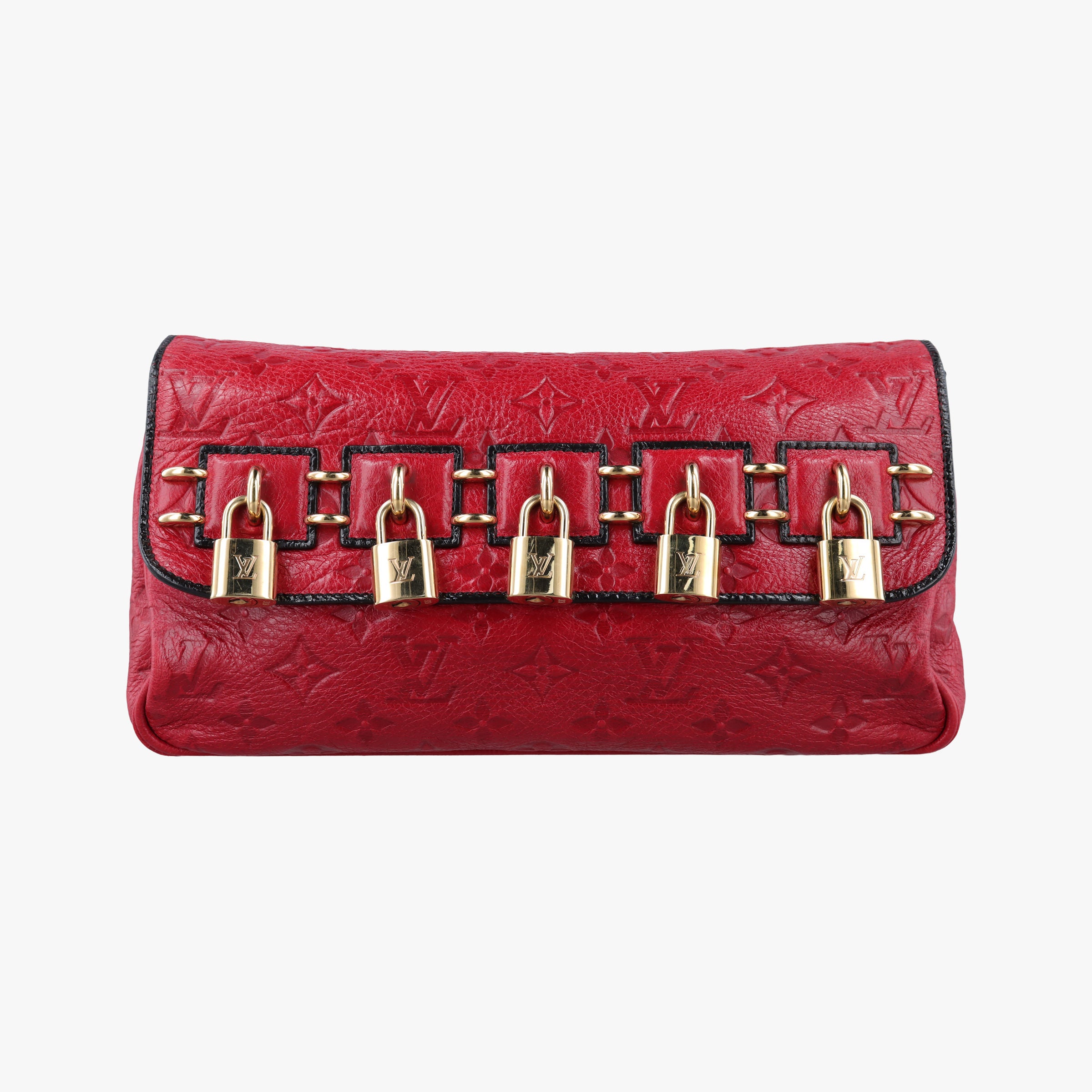 Pre-owned Louis Vuitton Monogram Glossy My Deer Enigme Rouge Monogram Empreinte M40280 clutchbag | stylenewstar